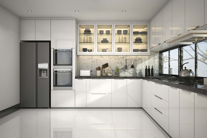 Thiết kế phòng bếp theo kiểu chữ L hiện đại, tối ưu không gian